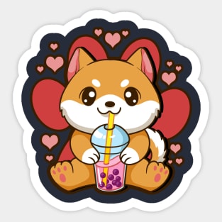 Bubble Tea Shiba Inu Boba Kawaii Anime Japan Sticker